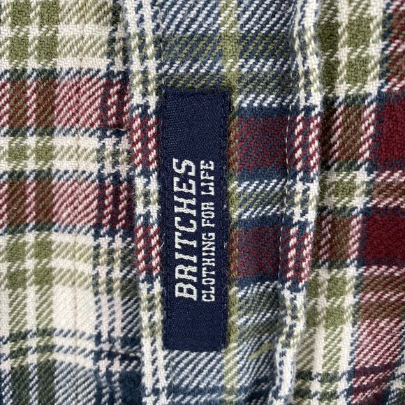 Britches Cabin Shirt Button Down Flannel Mens M Red Blue Heritage Plaid Cotton - Picture 10 of 10